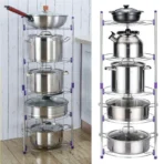 Super Pot Stand 5 Layer Kitchen Pot Organizer - Organize Your Cookware With The 5 Level Kitchen Pots And Pan Rack Organizers- Keep Your Kitchen Clutter-Free And Your Cookware Easily Accessible