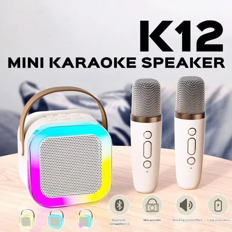 K12 Wireless Microphone Karaoke Bluetooth Speaker with RGB Light
