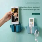 Wall Mobile Holder - Mobile Phone Charging Hanging Holder - Wall Mounted Mobile Organizer Storage Box - Phone Plug Wall Holder - Multifunction Wall Mounted Plug - Image 5