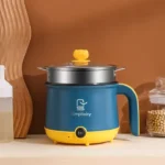 Portable Electric Cooking Pot Electric Cooker Pot Manual Electric Heating Pot with Steamer and Multipurpose 1.8 Liter