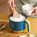 Portable Electric Cooking Pot Electric Cooker Pot Manual Electric Heating Pot with Steamer and Multipurpose 1.8 Liter - Image 3