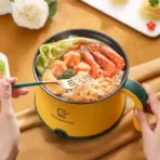 Portable Electric Cooking Pot Electric Cooker Pot Manual Electric Heating Pot with Steamer and Multipurpose 1.8 Liter - Image 4