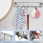 5 Hooks Plastic Rotating Suction Cup Hanger - Multi-purpose Suction Cup Hook - Punchless Corrugated Rotating Suction Cup Hanger - Image 11