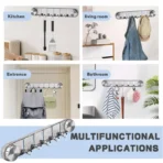 5 Hooks Plastic Rotating Suction Cup Hanger - Multi-purpose Suction Cup Hook - Punchless Corrugated Rotating Suction Cup Hanger - Image 10