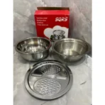 Multifunctional Stainless Steel Drain Basket Multi-purpose Vegetable Slicer Graters For Kitchen,3 In 1 Graters Cheese Grater Salad Maker Bowl Drain Basin Ginger Grater Basket Vegetable Cutter