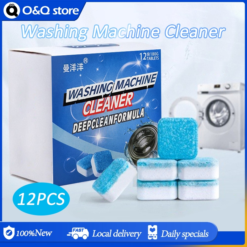 Washing Machine Cleaner 24 Tablets - Deep Cleaning Descaler Pods For HE Front Loader & Top Load Washer, Septic Safe Eco-Friendly Deodorizer, Clean Inside Drum And Laundry Tub Seal - 12