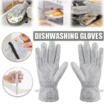 Microfiber Dishwashing Glove – Oil-Resistant, Non-Slip Waterproof Kitchen Cleaning Gadget (1 Piece, Silver Color)