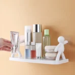 Creative Bathroom Storage Shelves - Self-adhesive Bathroom Cosmetics Storage Racks - Bathroom Shampoo Storage Racks - Wall Hanging Bathroom Storage Human Hook Rack - Image 4