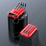 Portable Fast Charging 10,000mAh Mini Power Bank with Built-in Cable – Includes LED Flashlight & Power Display